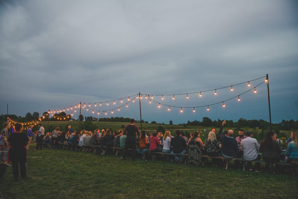Curated long table experience at Headwaters Farm